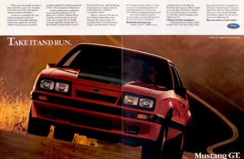 1986 Mustang Advertisement